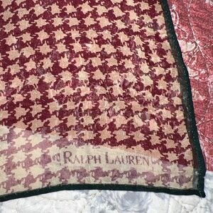 Vintage Ralph Lauren Silk Sheer plaid scarf square 20”